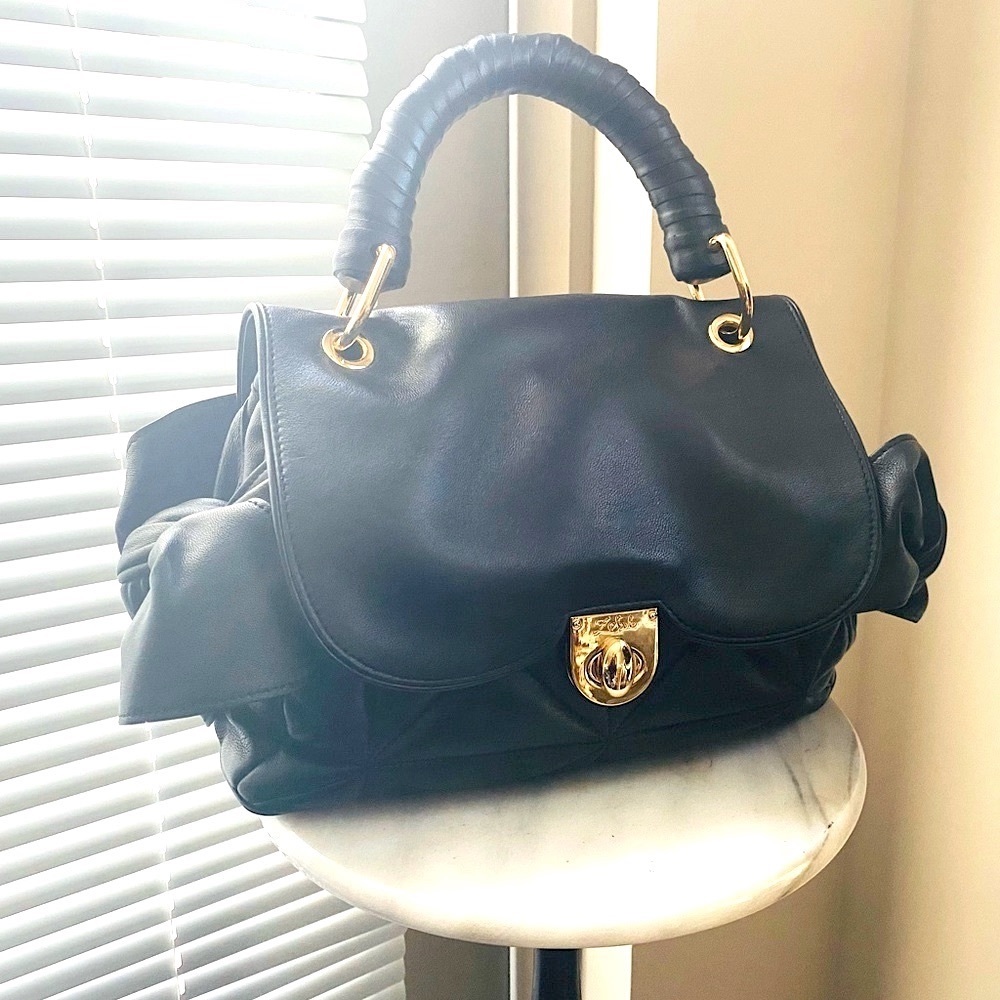 Z Spoke by Zac Posen Leather Knot Bag with Wrapped Handle and Dustbag